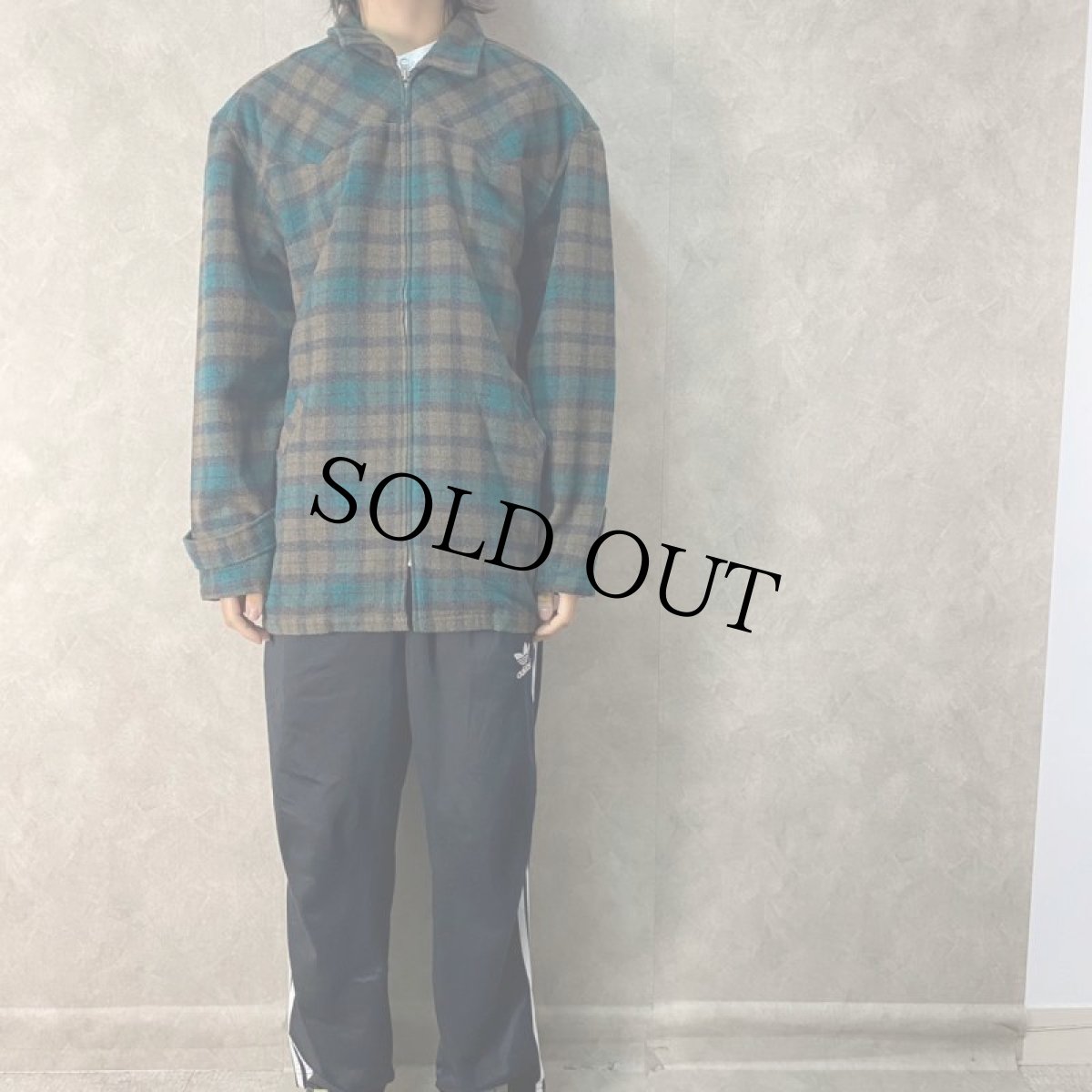 画像2: 90's STUSSY OUTER GEAR ウエスタンヨーク切替 ウールジャケット L (2)