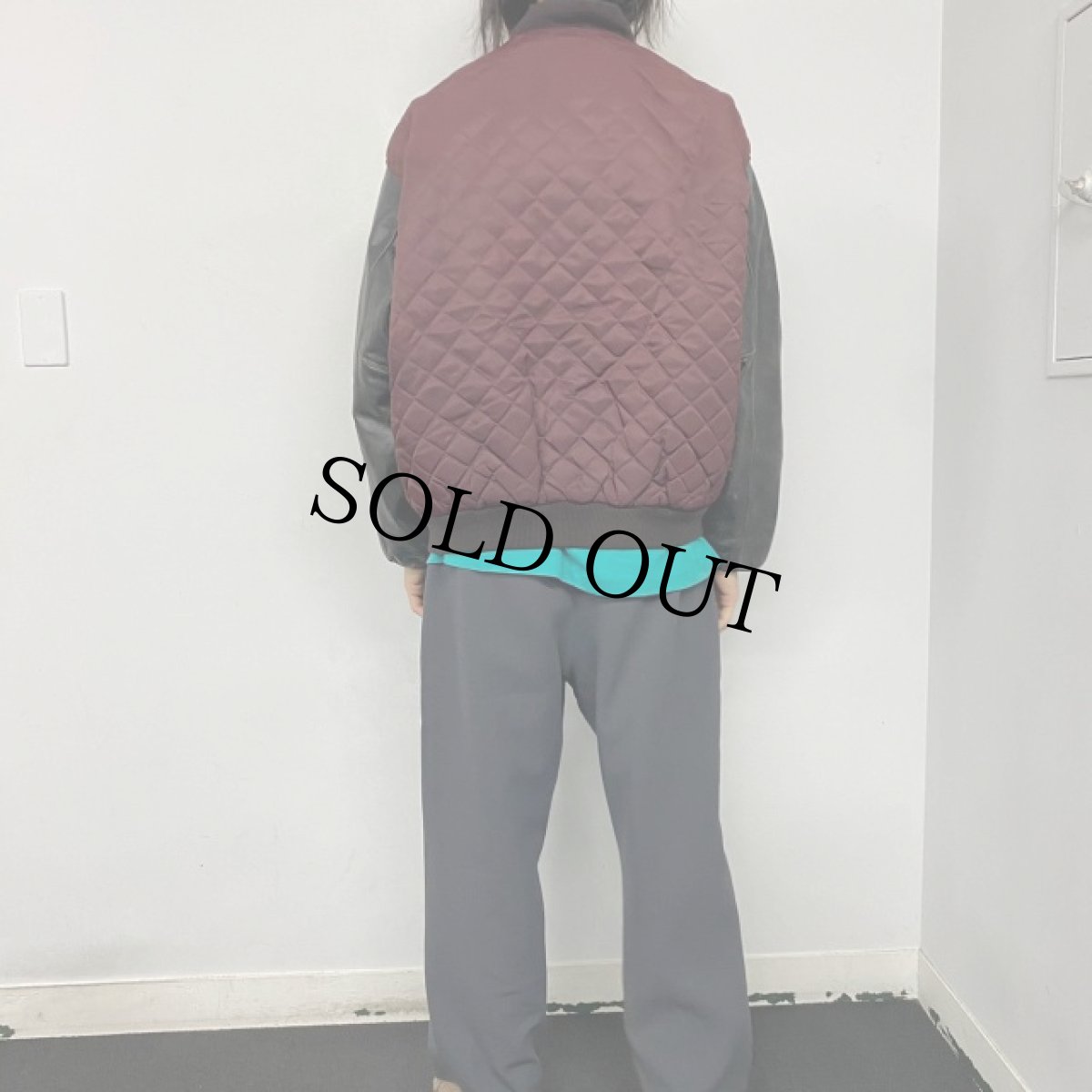 画像4: HARLEY-DAVIDSON ナイロンキルティング×レザー切り替えジャケット L (4)