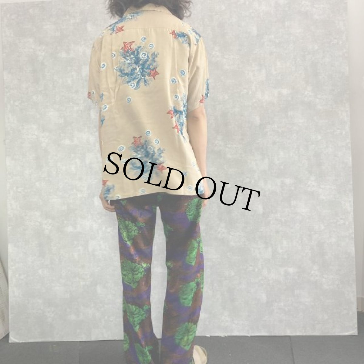 画像4: 50's Duke Kahanamoku マリン柄 レーヨンアロハシャツ L (4)