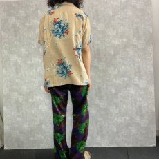 画像4: 50's Duke Kahanamoku マリン柄 レーヨンアロハシャツ L (4)