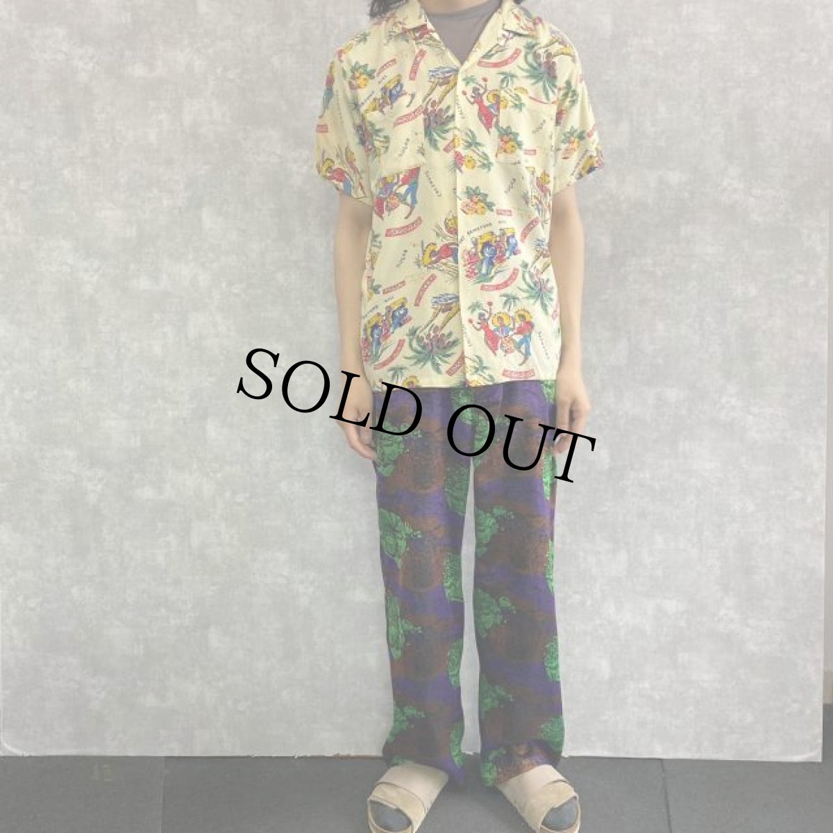 画像2: 50's ZEPHYR by Sportswear MAGNET ジャマイカ柄レーヨンアロハシャツ L (2)