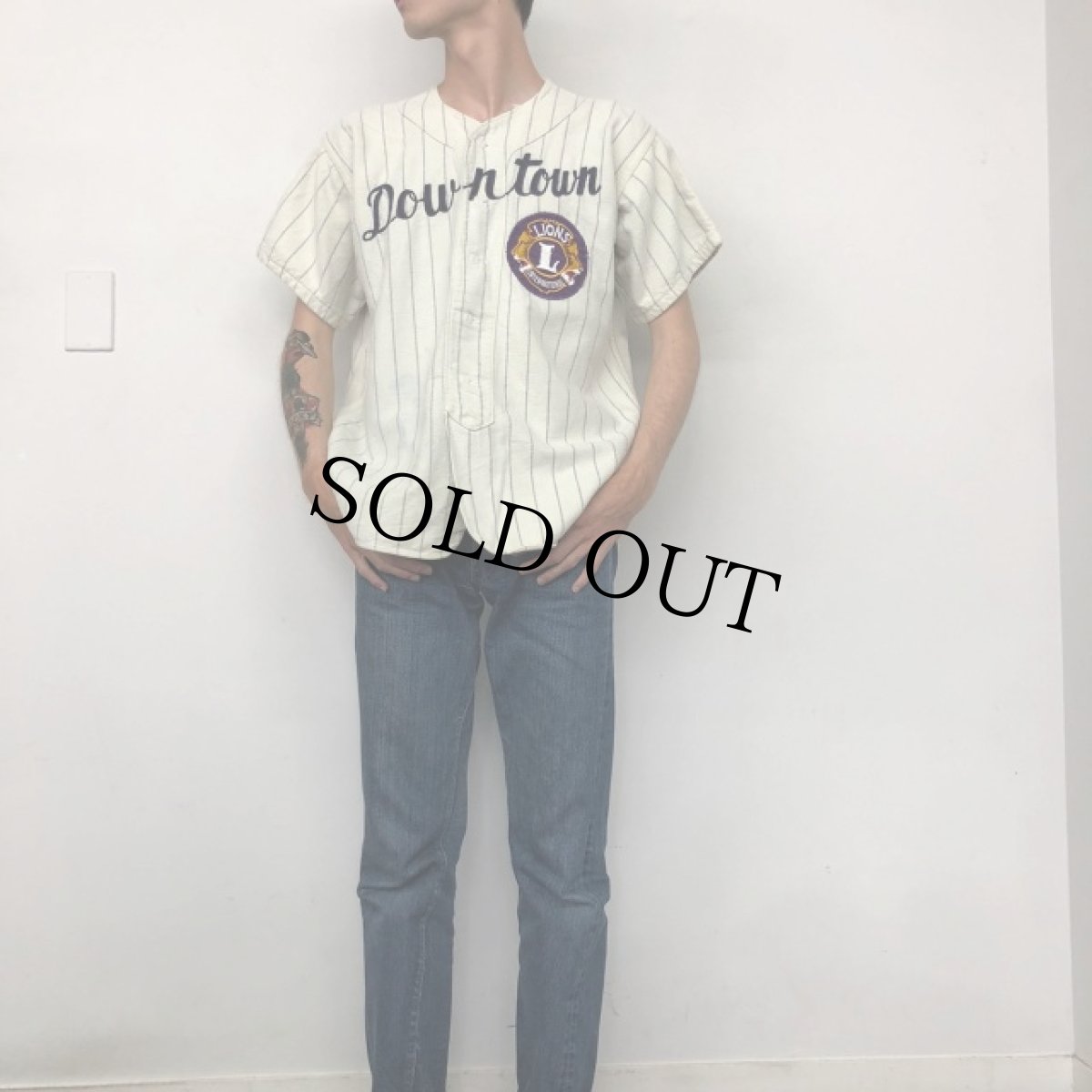 画像6: 50〜60's Southern "Downtown" Baseball Flannel Shirt M (6)