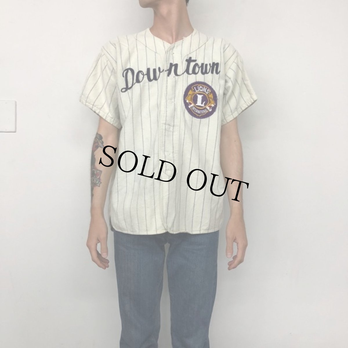 画像3: 50〜60's Southern "Downtown" Baseball Flannel Shirt M (3)