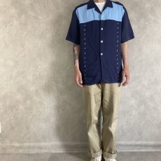 画像2: 70's〜 Da Vinci USA製 Rockabilly Rayon Shirt L (2)