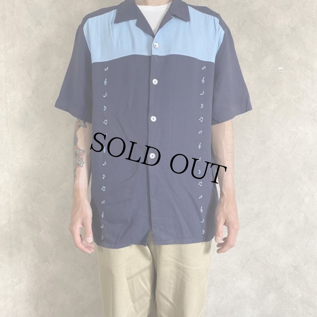 画像3: 70's〜 Da Vinci USA製 Rockabilly Rayon Shirt L (3)