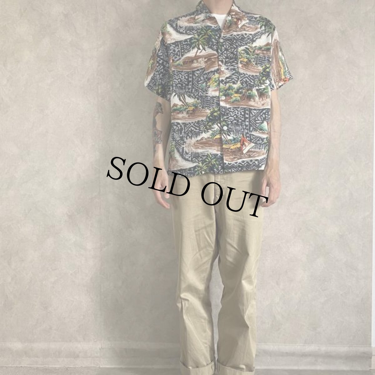 画像2: 60's Sports Wear JAPAN製 Rayon Hawaiian Shirt (2)