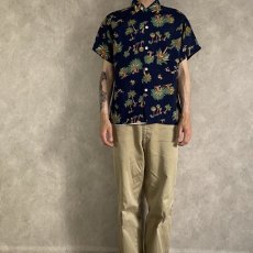 画像2: 50's ROYAL PALM "Palm Tree" Rayon Hawaiian Shirt M (2)