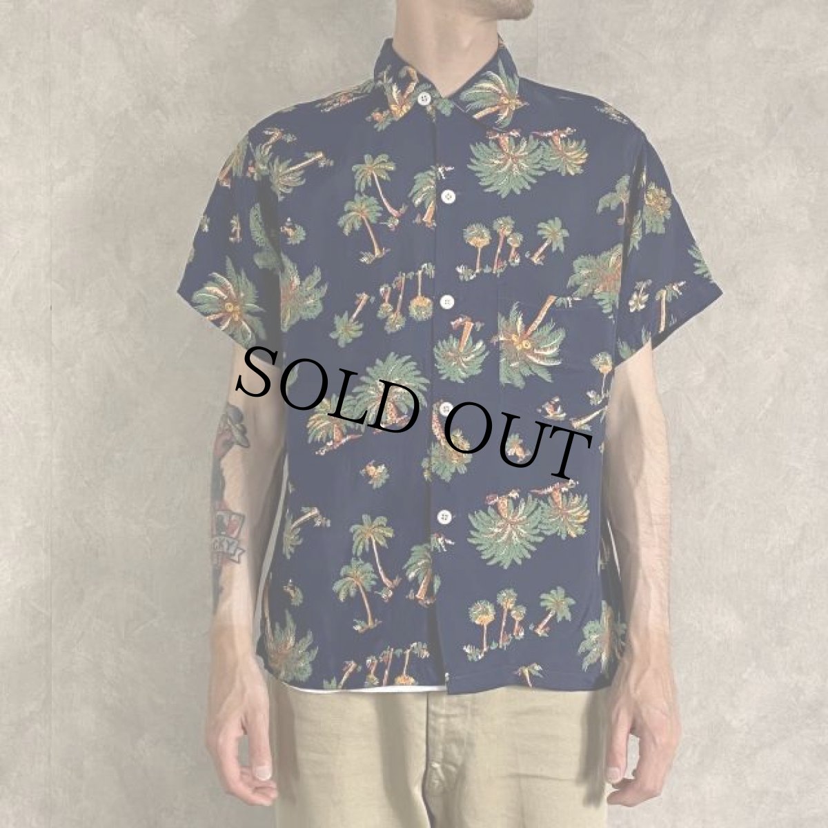 画像3: 50's ROYAL PALM "Palm Tree" Rayon Hawaiian Shirt M (3)