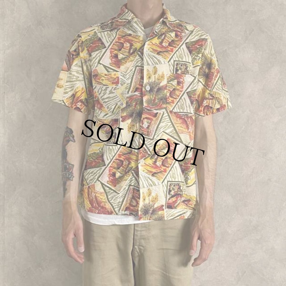 画像3: 50's PENNY'S TOPFLIGHT Seersucker Hawaiian Shirt S (3)