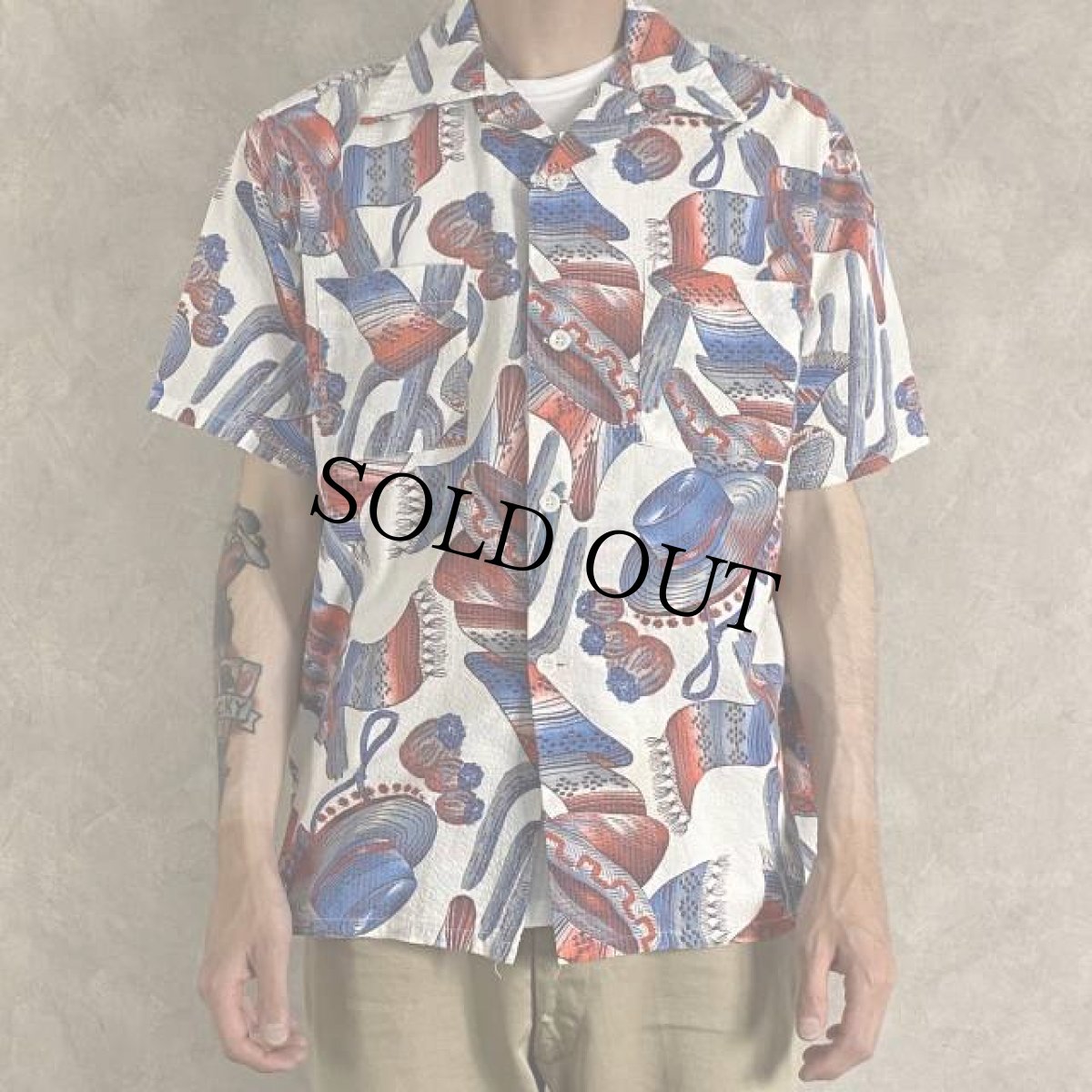 画像3: 60's Unknown Seersucker Hawaiian Shirt (3)