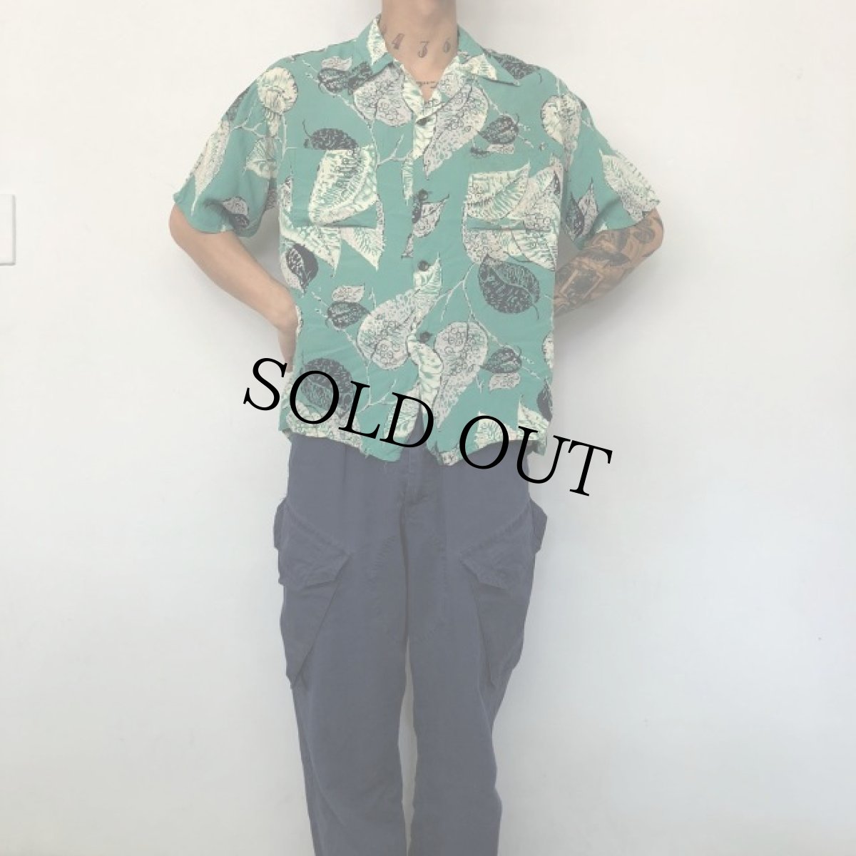 画像5: 50's TOPFLIGHT Rayon Hawaiian Shirt L (5)