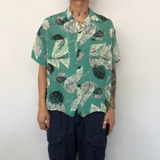 画像2: 50's TOPFLIGHT Rayon Hawaiian Shirt L (2)