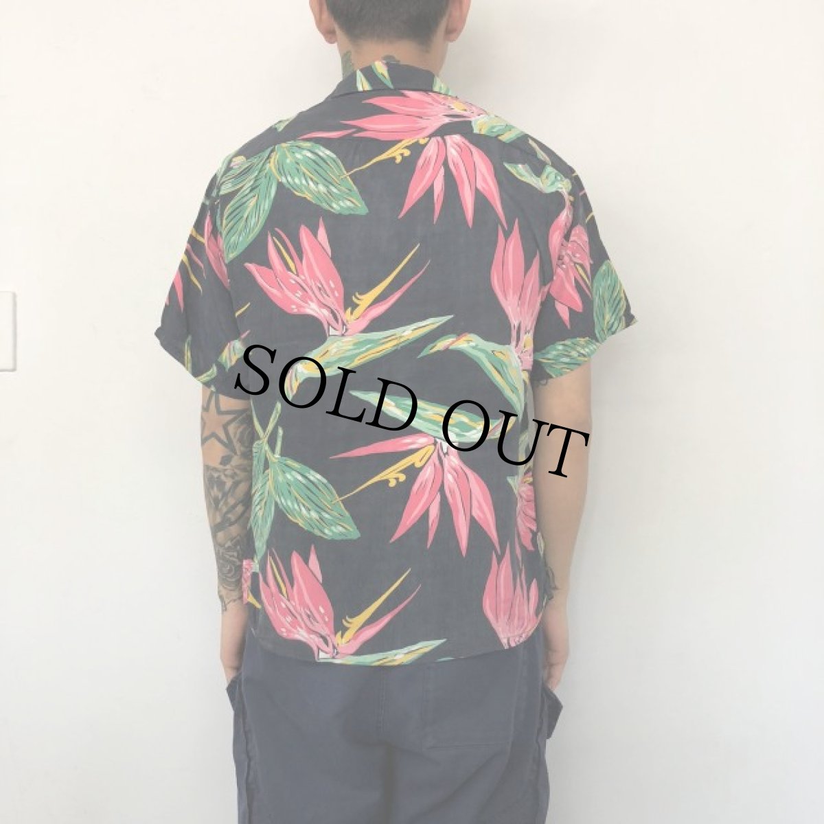 画像3: 50's Made in California Rayon Hawaiian Shirt M (3)