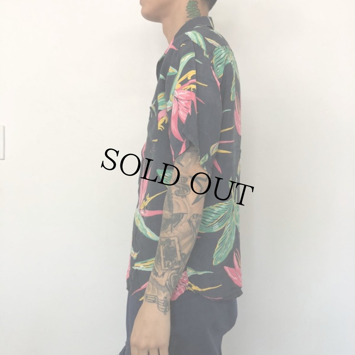 画像2: 50's Made in California Rayon Hawaiian Shirt M (2)