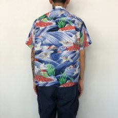 画像4: 60's PENNY'S JAPAN製 Rayon Hawaiian Shirt M (4)