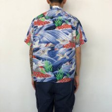 画像4: 60's PENNY'S JAPAN製 Rayon Hawaiian Shirt M (4)
