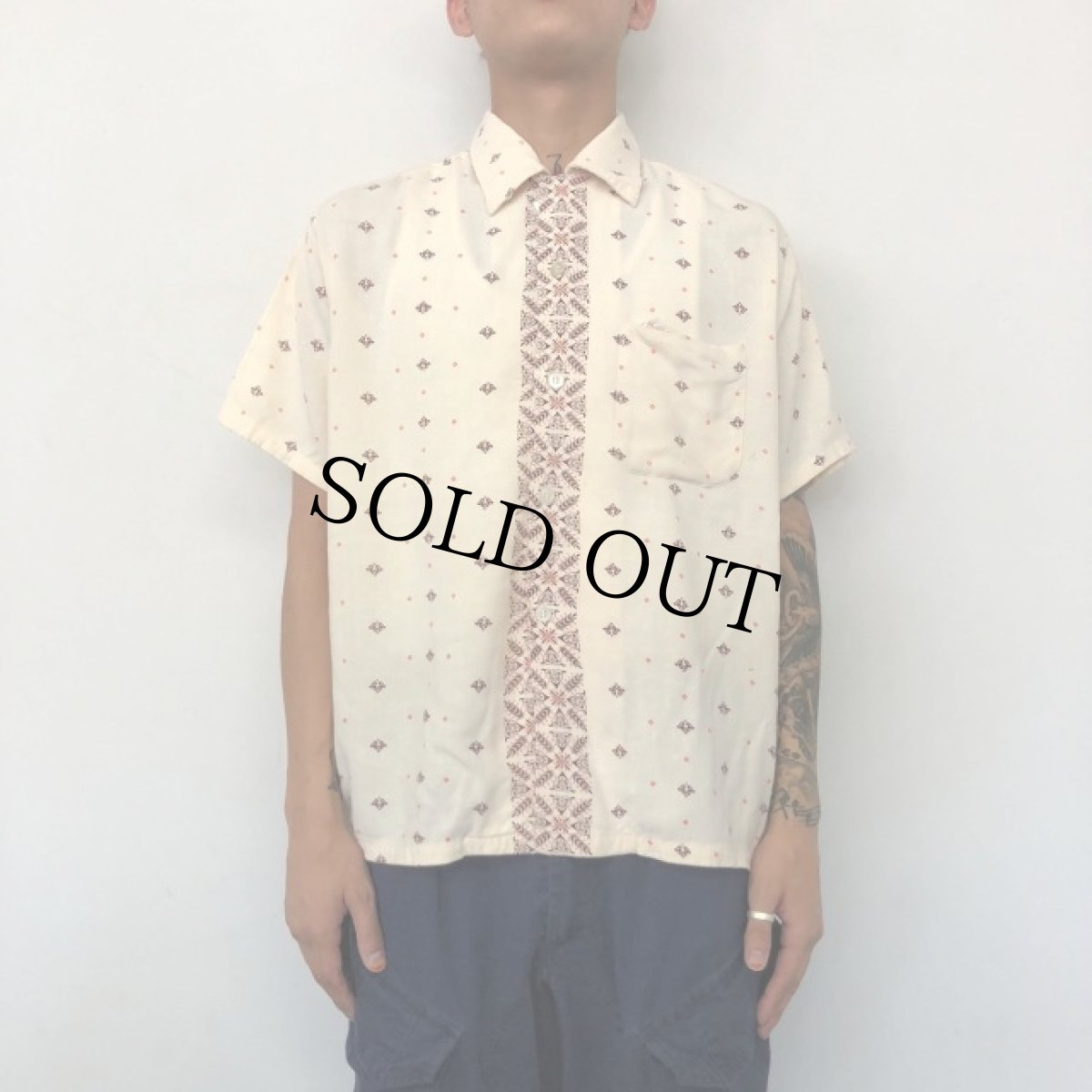 画像2: 60's Smiths California Cotton/Rayon Shirt L (2)