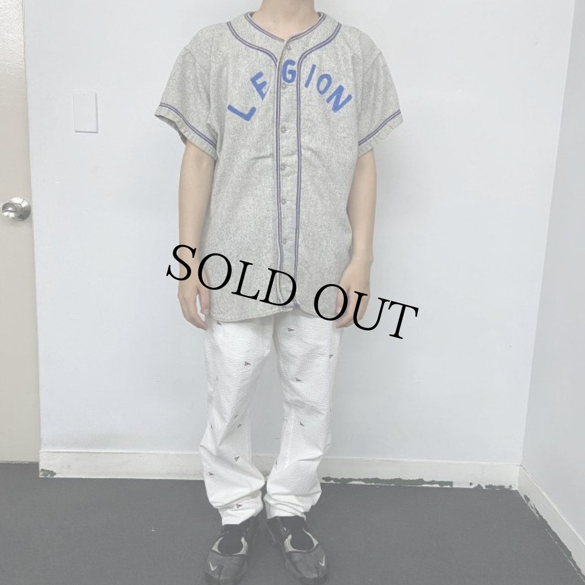 画像2: 40's〜50's "LEGION" Frannel Baseball shirt (2)