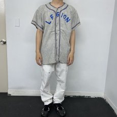 画像2: 40's〜50's "LEGION" Frannel Baseball shirt (2)