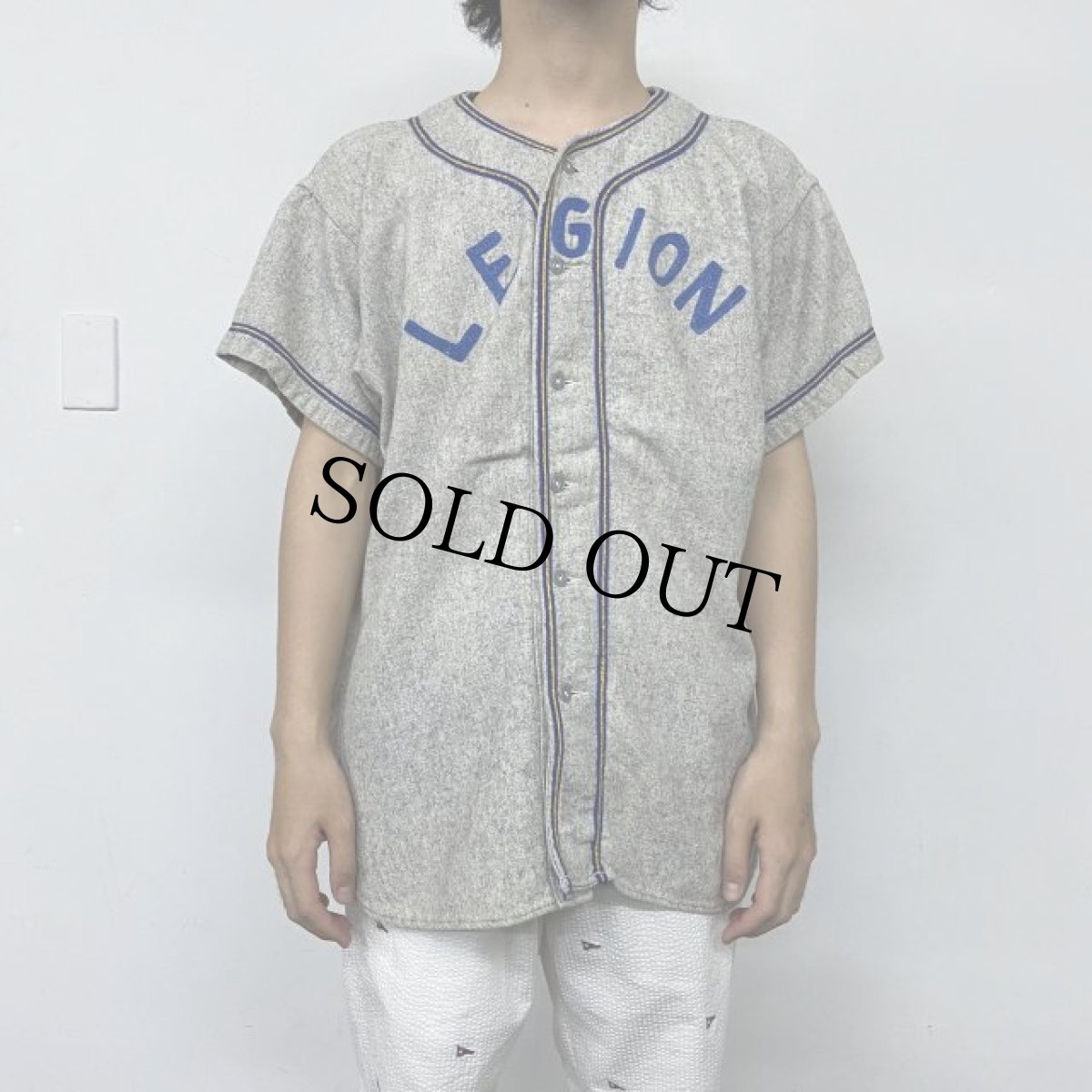 画像3: 40's〜50's "LEGION" Frannel Baseball shirt (3)