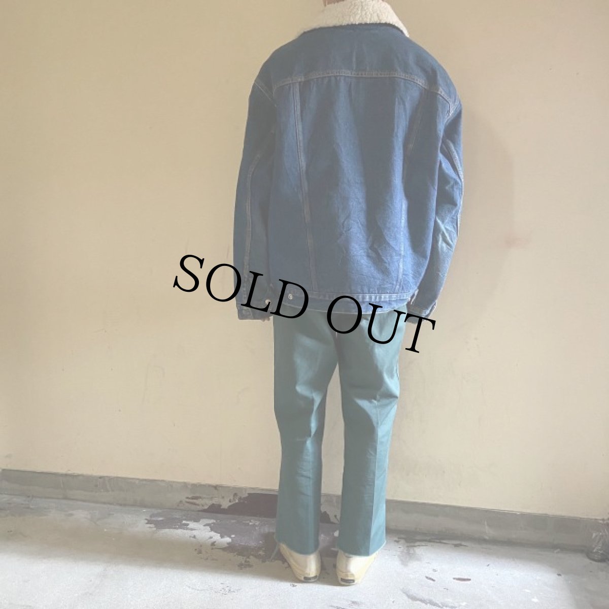 画像4: 90's Levi's USA製 デニムボアジャケット L (4)