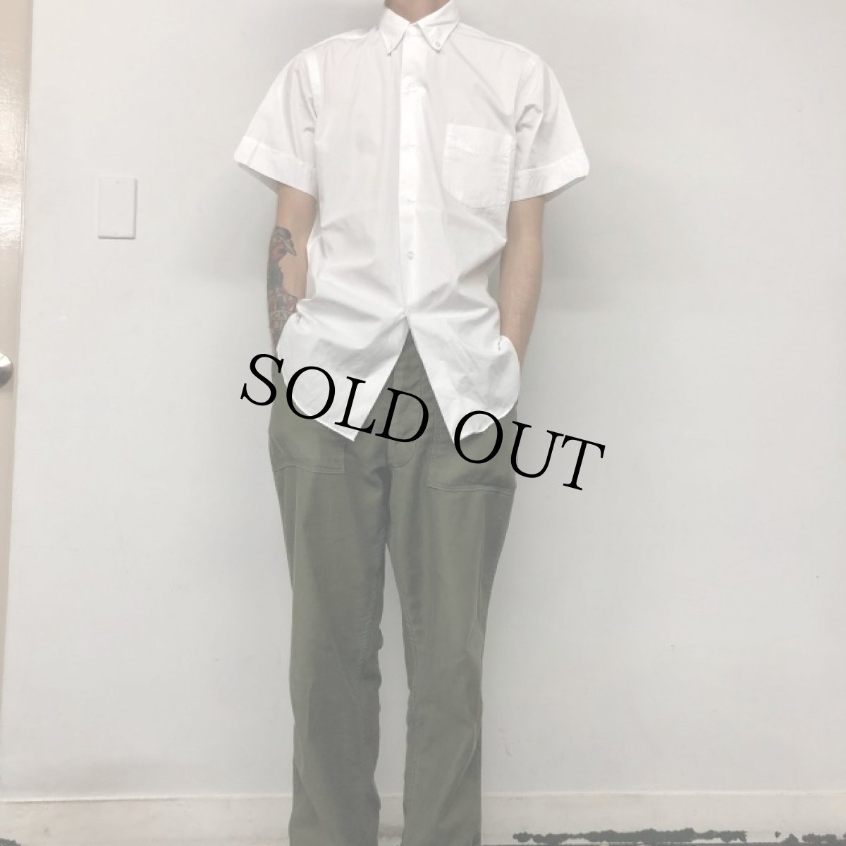 画像2: 60〜70's Single Needle Cotton S/S shirt (2)