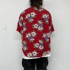 画像5: BANANA REPUBLIC ハイビスカス柄 Rayon hawaiian shirt L (5)