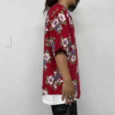 画像4: BANANA REPUBLIC ハイビスカス柄 Rayon hawaiian shirt L (4)