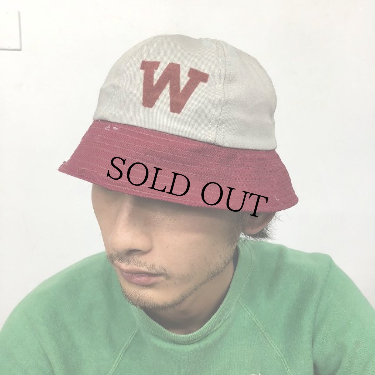 画像2: VINTAGE ツートーン カレッジバケットハット (2)