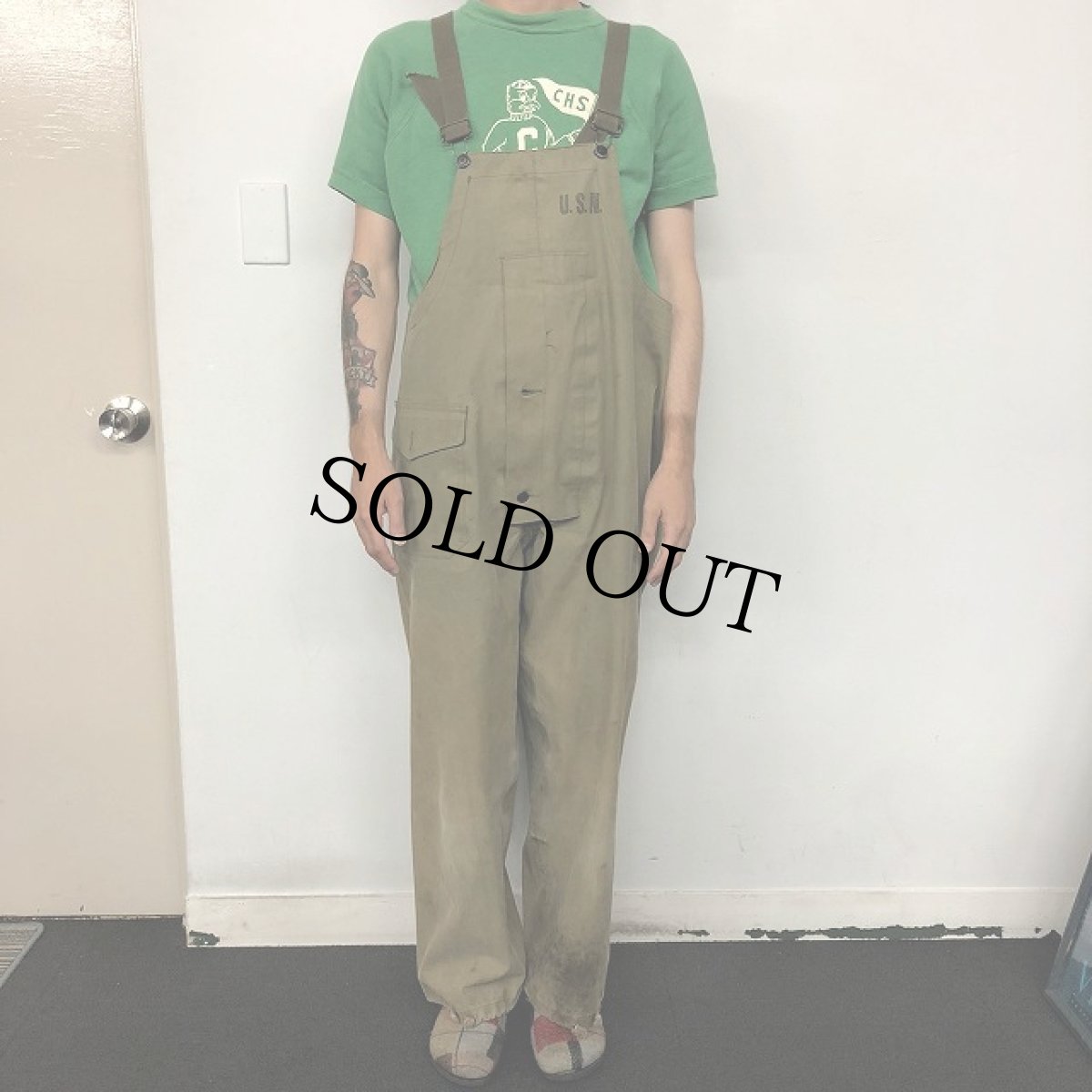 画像2: 40's U.S.NAVY N-2 Rain overall Small (2)