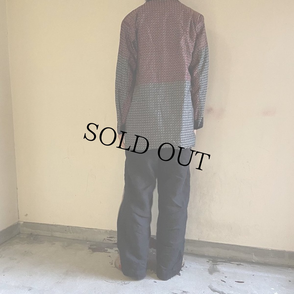 画像4: //80's〜USA製 織り柄 ショールカラーガウンジャケット (4)