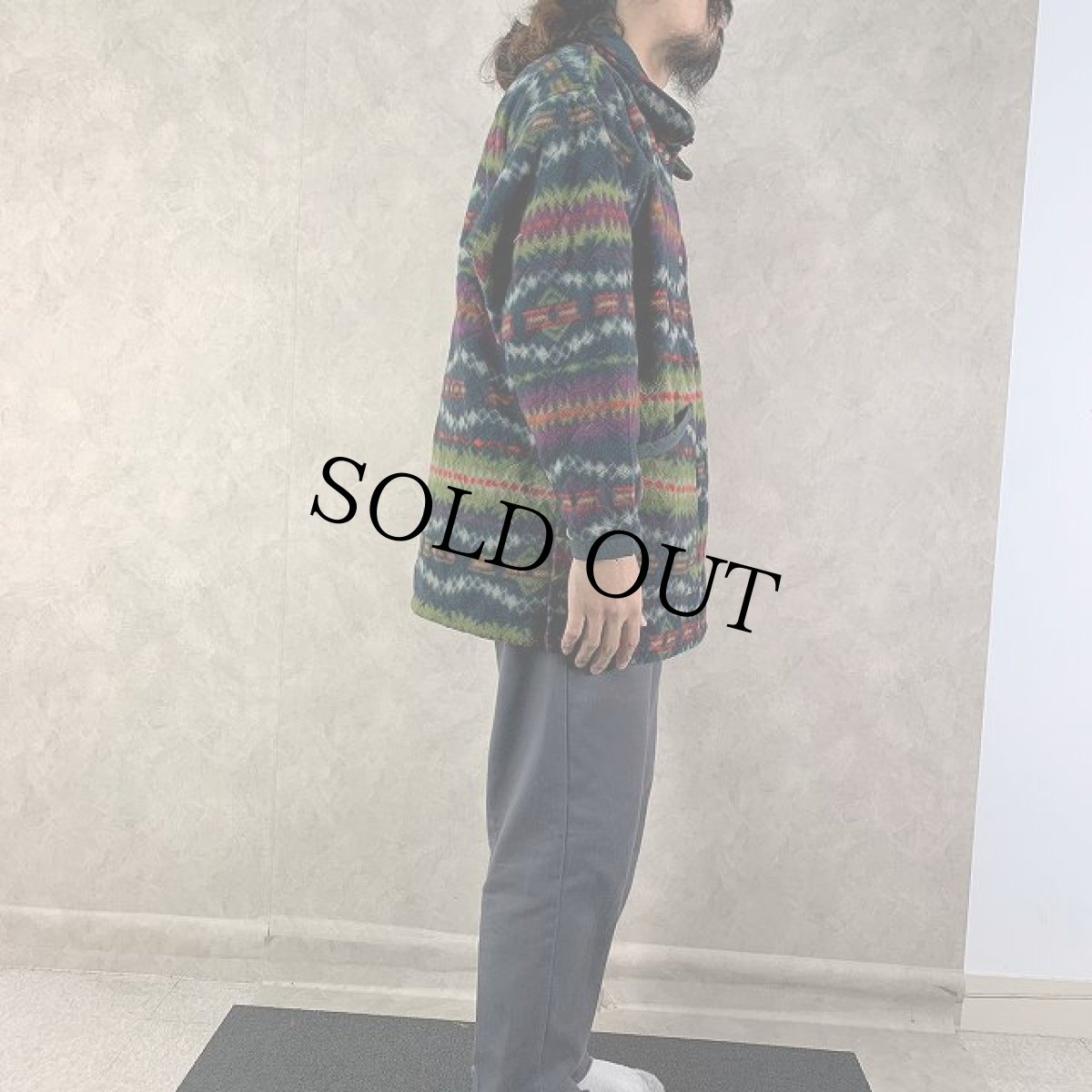 画像3: 90's Patagonia USA製 雪無しタグ エスニック柄 フリースジャケット M (3)