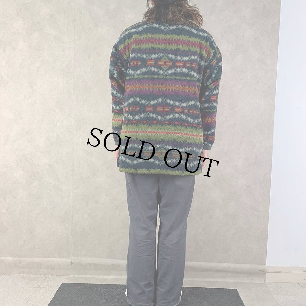 画像4: 90's Patagonia USA製 雪無しタグ エスニック柄 フリースジャケット M (4)