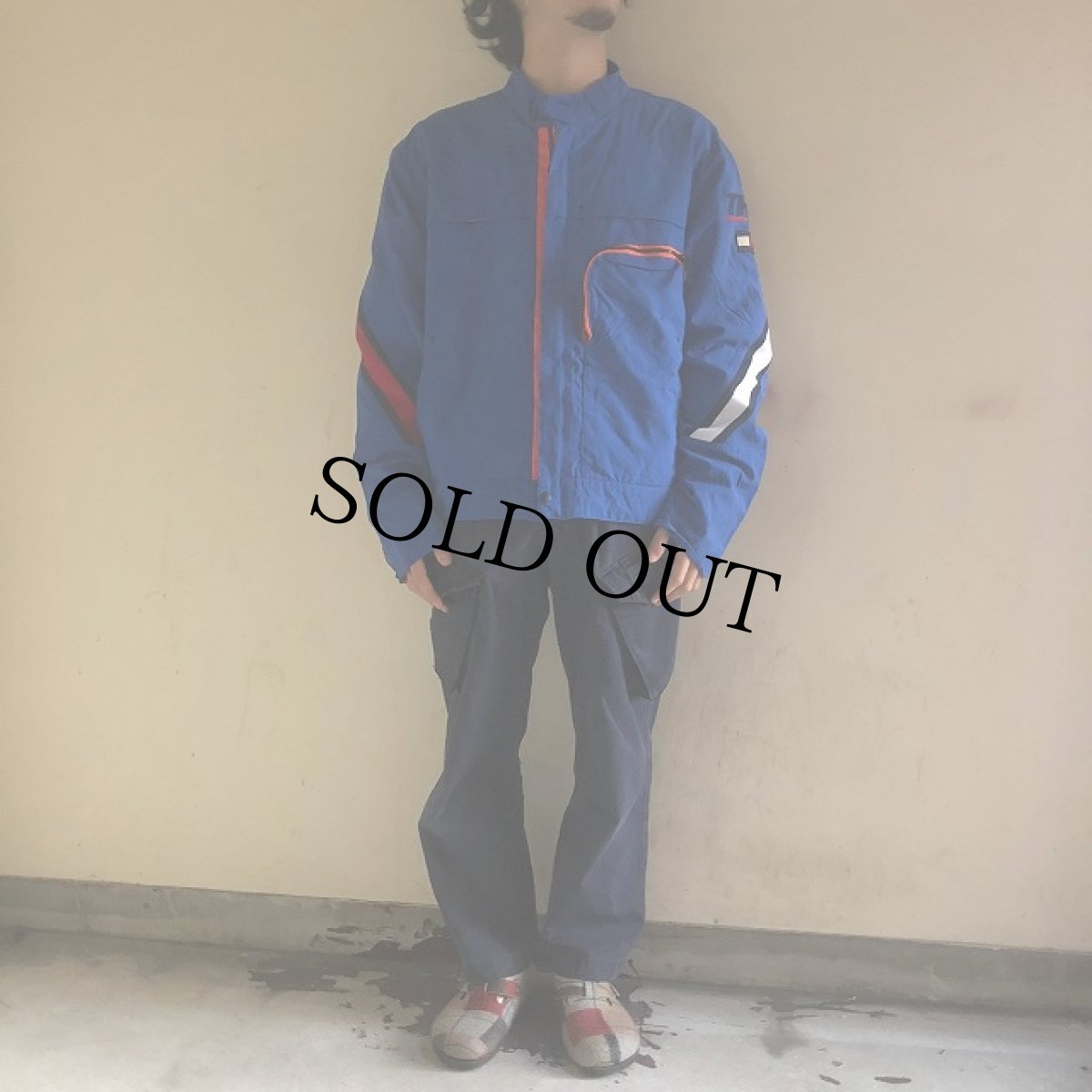 画像3: 90's TOMMY JEANS ロゴ刺繍 ナイロンジップブルゾン XL (3)