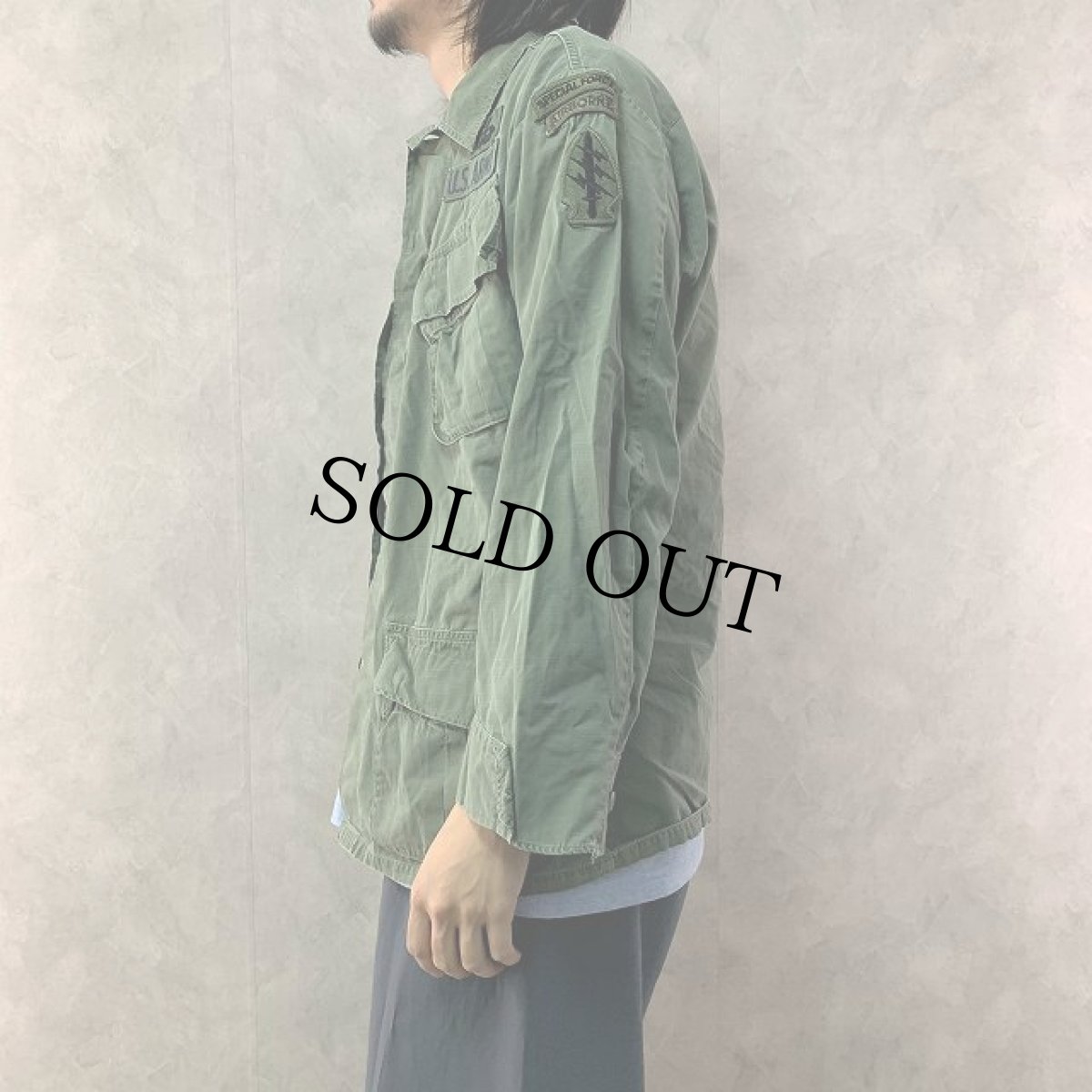 画像3: 70's U.S.ARMY ジャングルファティーグジャケット 4th パッチ付き SMALL-REGULAR (3)