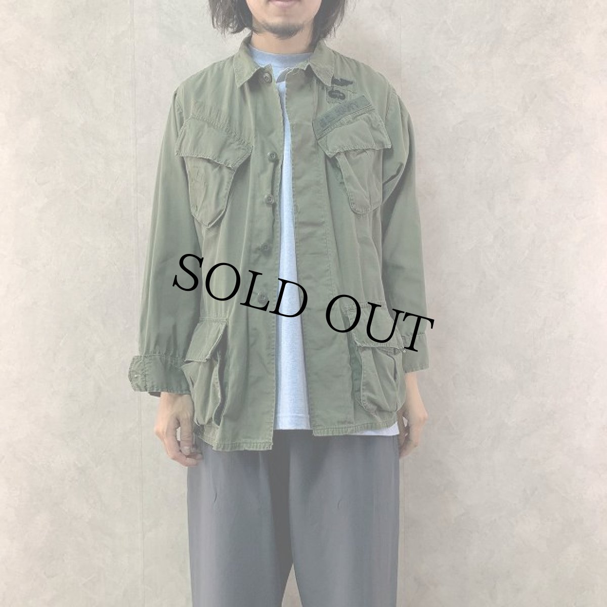 画像2: 60's U.S.ARMY ジャングルファティーグジャケット 4th パッチ付き SMALL-REGULAR (2)