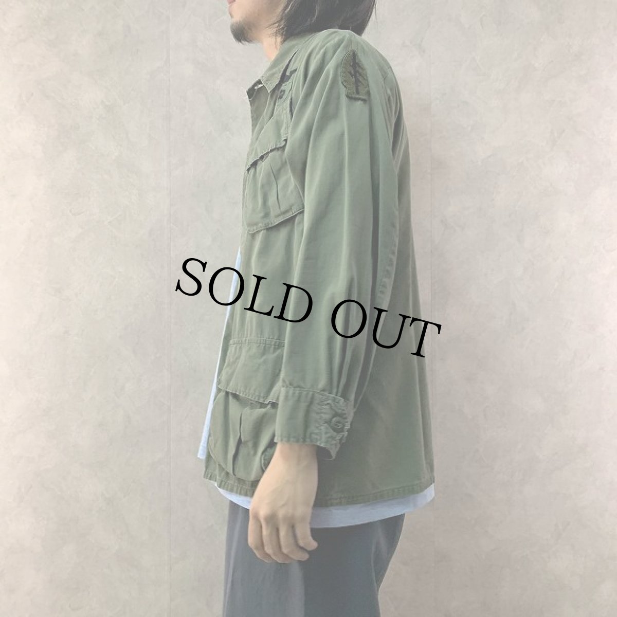 画像3: 60's U.S.ARMY ジャングルファティーグジャケット 4th パッチ付き SMALL-REGULAR (3)