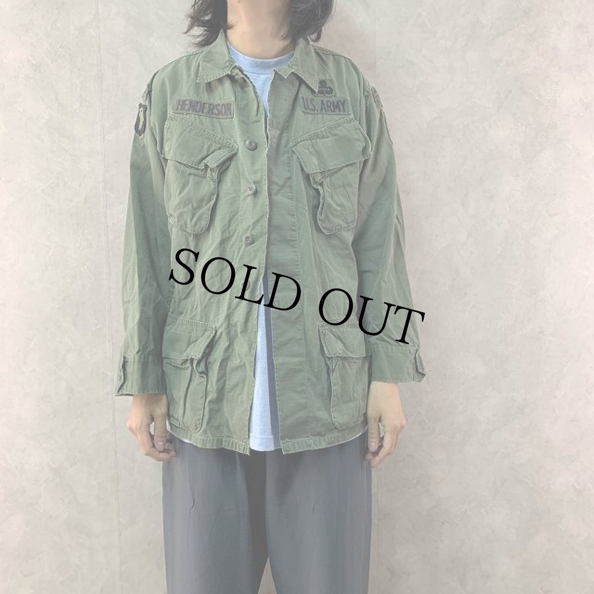 画像2: 70's U.S.ARMY ジャングルファティーグジャケット 4th パッチ付き SMALL-REGULAR (2)