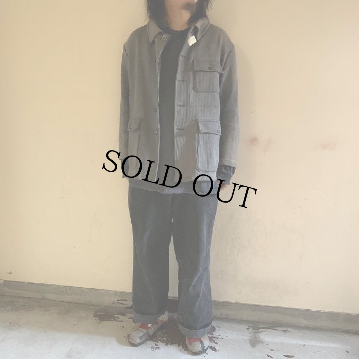 画像2: 40〜50's FRANCE 動物ボタン ピケハンティングジャケット (2)