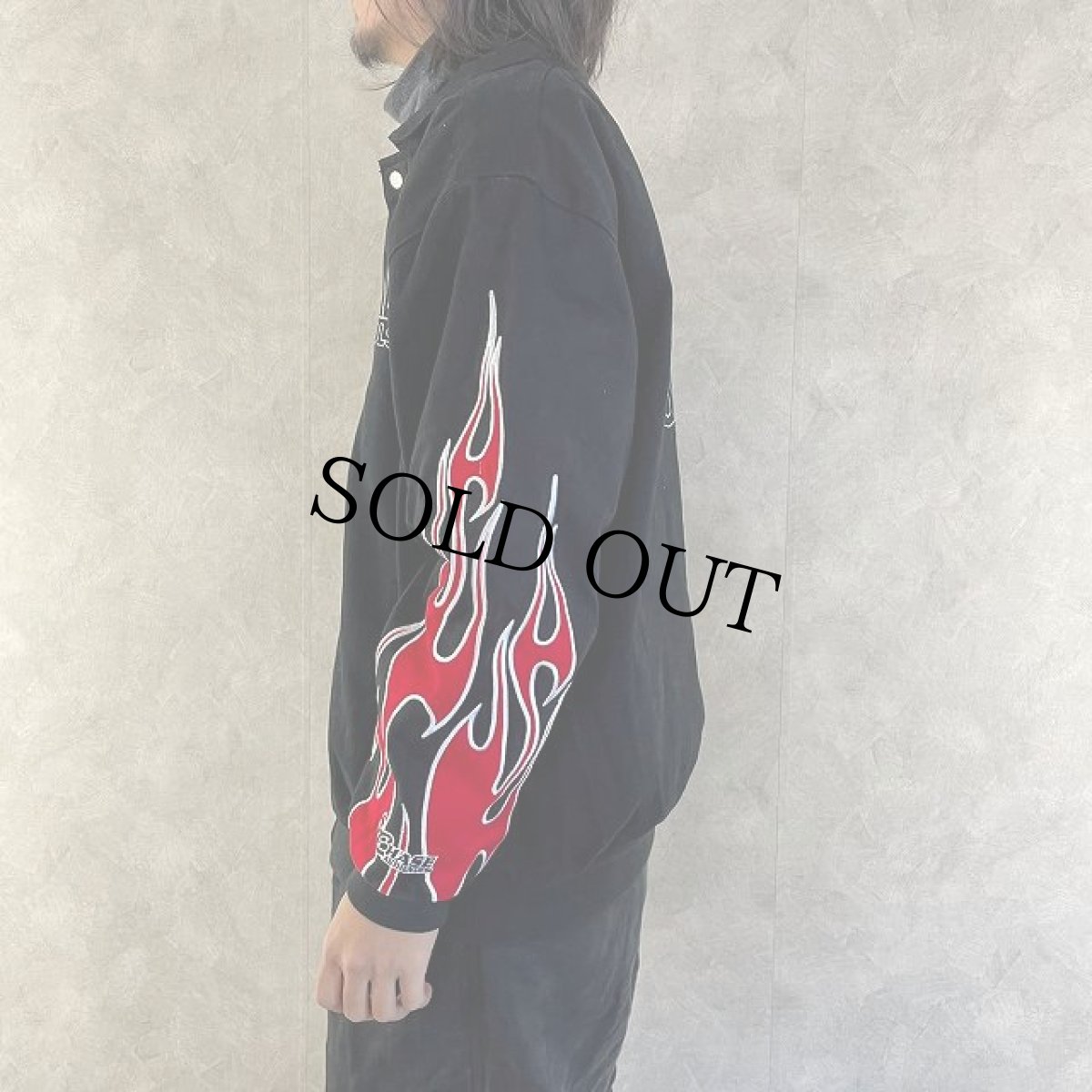 画像4: MACTOOLS ファイヤーパターン刺繍 コットンレーシングジャケット L (4)