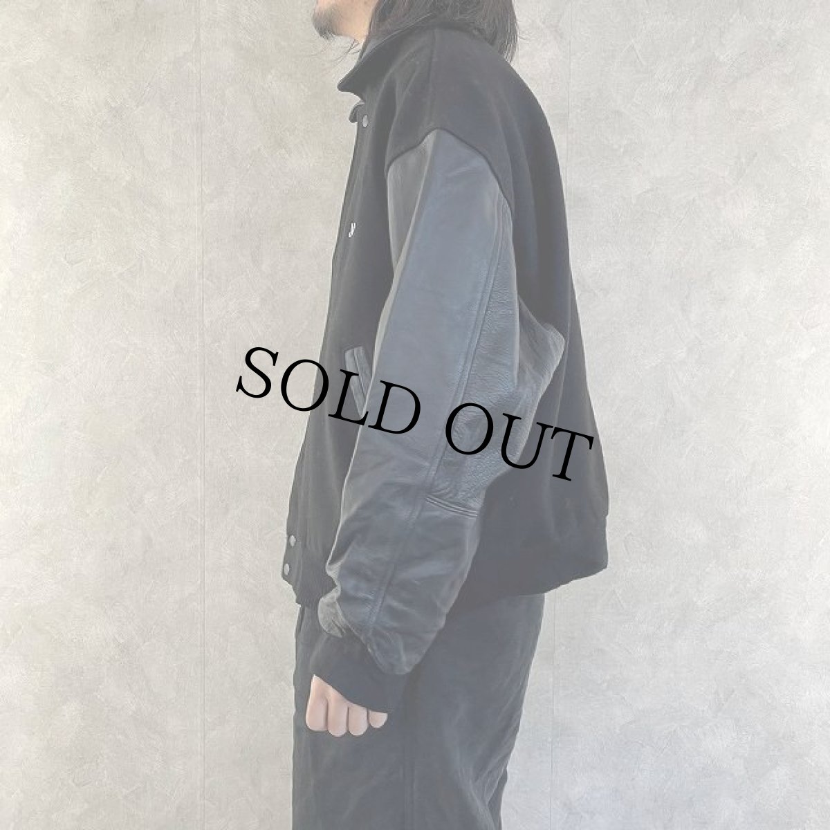 画像3: JACK DANIEL'S CANADA製 レザー×ウール スタジャン XL (3)