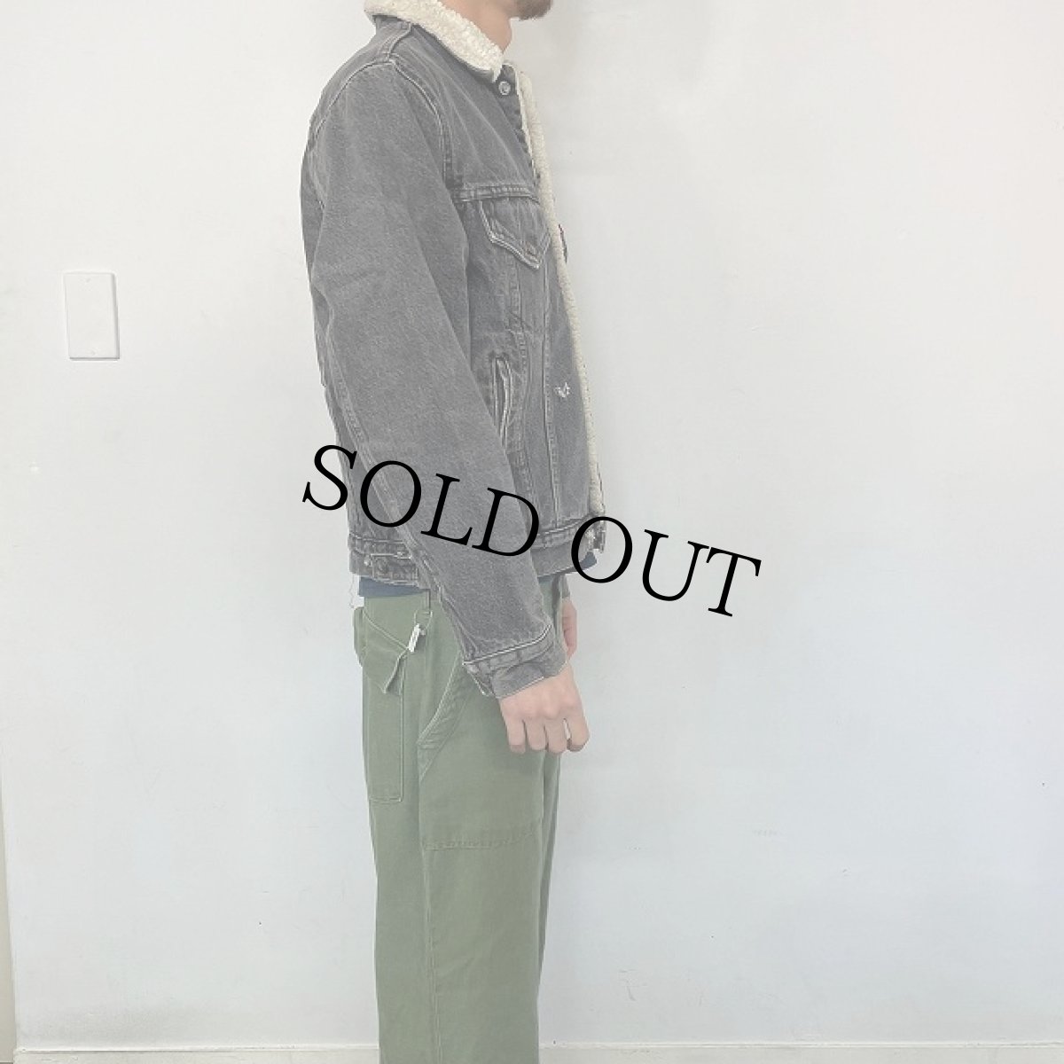画像3: 80's Levi's USA製 裏ボア ブラックデニムジャケット 38R (3)