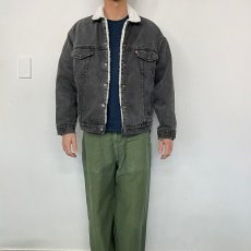 画像3: 80's Levi's 70609 USA製 ブラックデニム ボアジャケット S (3)