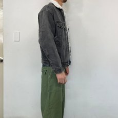 画像4: 80's Levi's 70609 USA製 ブラックデニム ボアジャケット S (4)