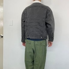 画像5: 80's Levi's 70609 USA製 ブラックデニム ボアジャケット S (5)