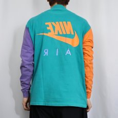画像4: 90's NIKE 銀タグ USA製 ロゴプリント マルチカラーロンT M (4)