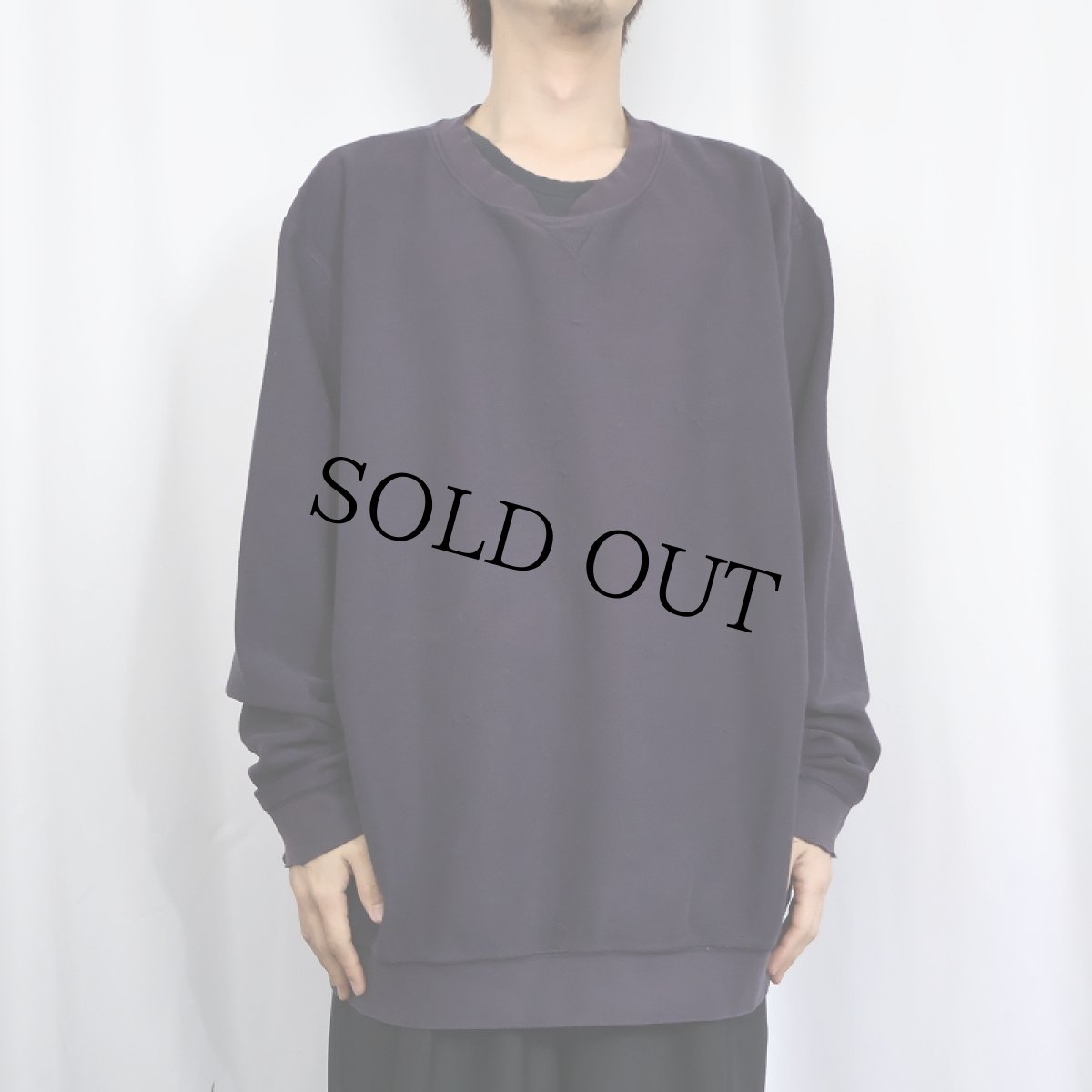 画像2: 90's LANDS' END 前V 鹿の子スウェット NAVY XXL (2)