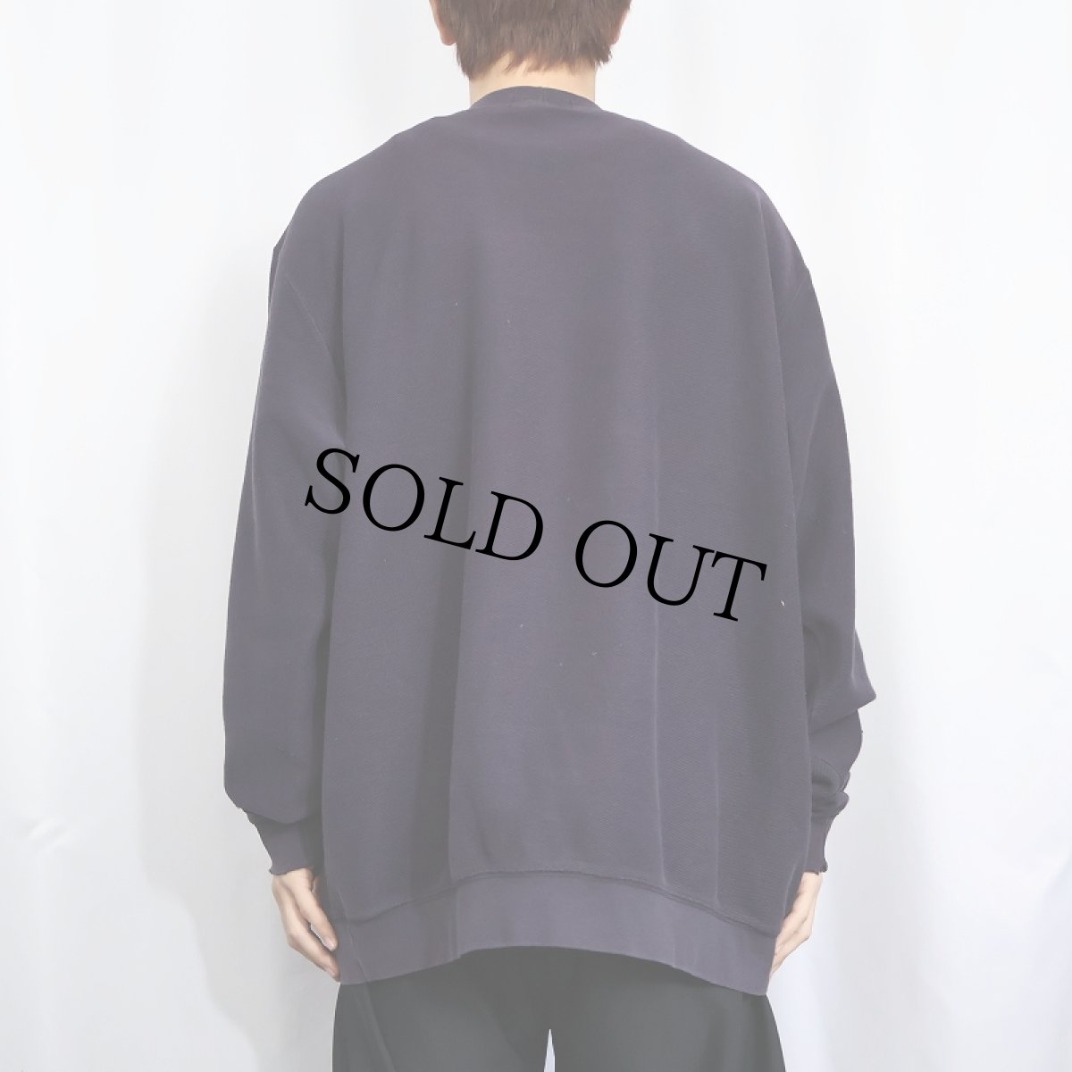 画像3: 90's LANDS' END 前V 鹿の子スウェット NAVY XXL (3)