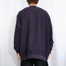画像3: 90's LANDS' END 前V 鹿の子スウェット NAVY XXL (3)