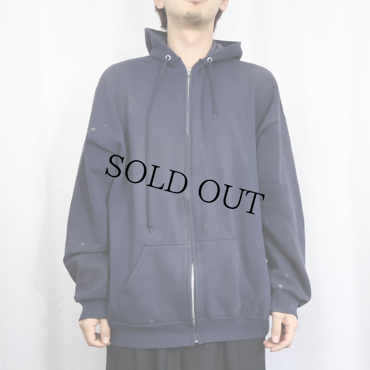 画像2: 90's Tultex USA製 無地スウェットジップパーカー XL (2)